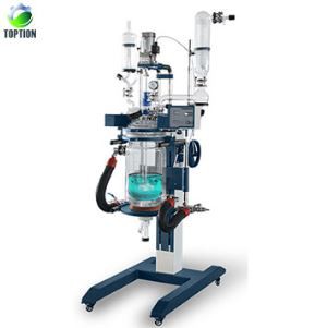 Aşağı doğru açık ceketli cam reaktör, çift katman kimyasal cam tepki kap 1L 50 m'ye özelleştirmek